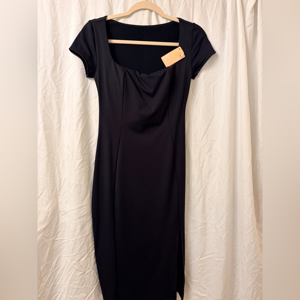 Popilush Black Shapewear Dress Short Sleeve Size Small NWT - Picture 2 of 3